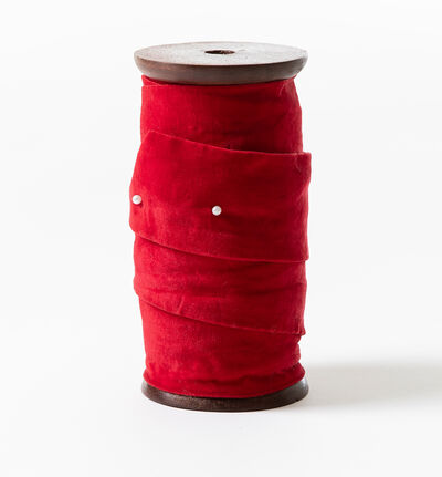 Dekorbånd rød fløyel 50 mm Dekorbånd rød fløyel 50 mm